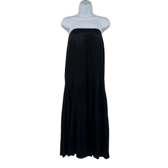 Vtg 90s Jessica McClintock Strapless Dress 4 Y2K Witchy Goth Glam Satin USA Hoco - Picture 1 of 12
